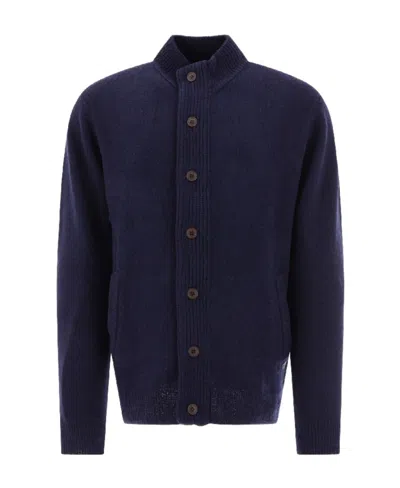 Barbour Logo Patch Button-up Cardigan In Black