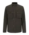 Barbour Olive Mock Collar Logo Jacket In Gray