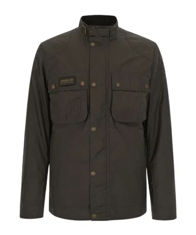 BARBOUR BARBOUR LOGO PATCH BUTTONED JACKET