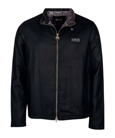 Barbour Logo-patch Cotton Jacket In Black