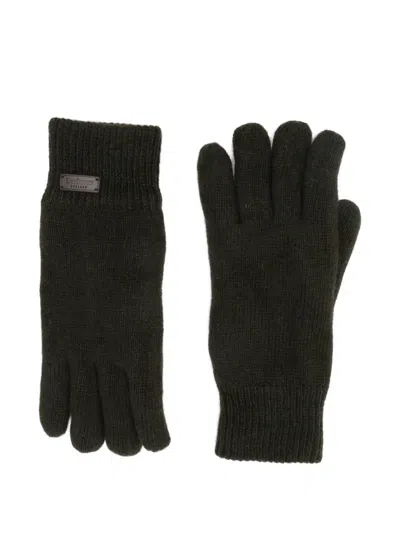 Barbour Logo-patch Gloves In Green