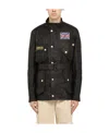Barbour Logo-patch High-neck Coat In Black