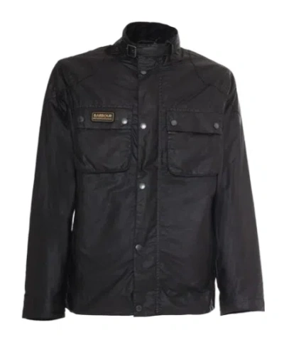 Barbour Logo-patch Long-sleeved Jacket In Black