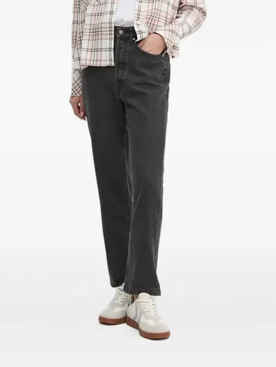 Barbour Logo-patch Straight-leg Jeans In Black