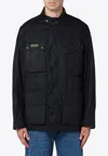 BARBOUR LOGO PATCH WAXED FIELD JACKET