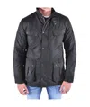 Barbour Duke Wax Jacket In Black