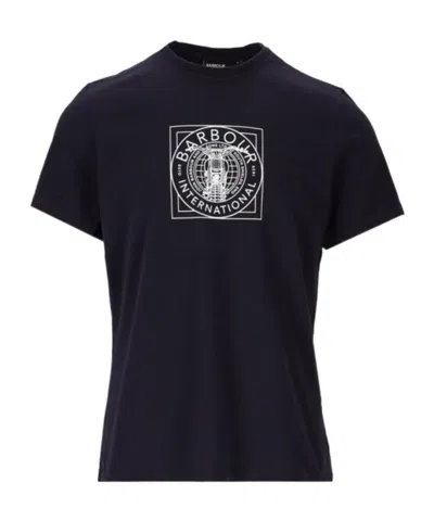 Barbour Logo-print Cotton T-shirt In Black