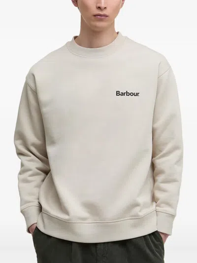 Barbour Logo-print Crew-neck Sweatshirt In Neutral