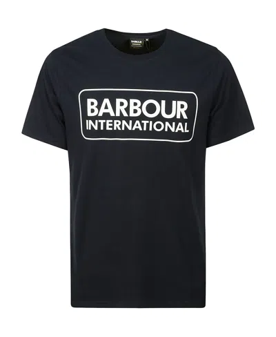 Barbour Logo Printed Crewneck T-shirt In Black