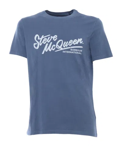 Barbour Blu Patterned T-shirt In Blue