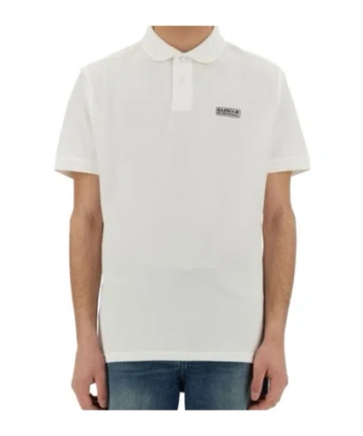Barbour Logo-printed Short Sleeved Polo Shirt In White