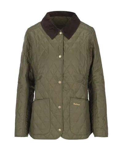 Barbour Logo Quilted Casual Jacket In Green