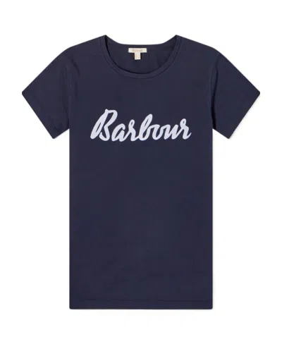 Barbour Logo Round-neck T-shirt In Blue