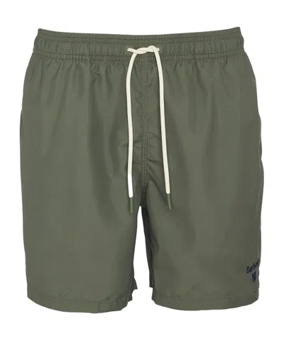 Barbour Logo Swim Shorts In Gray