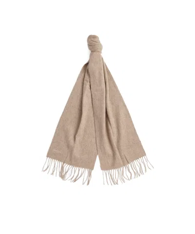 Barbour Logo Tassel Scarf In Brown