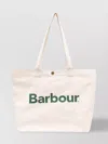 Barbour Logo Tote Bag With Two Flat Top Handles In White