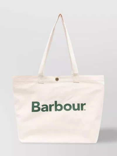 BARBOUR LOGO TOTE BAG WITH TWO FLAT TOP HANDLES