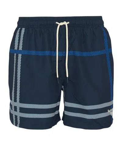 Barbour Logo-detail Swim Shorts In Blue