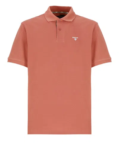 Barbour Terracotta Cotton Twobuttons Polo Shirt In Neutrals