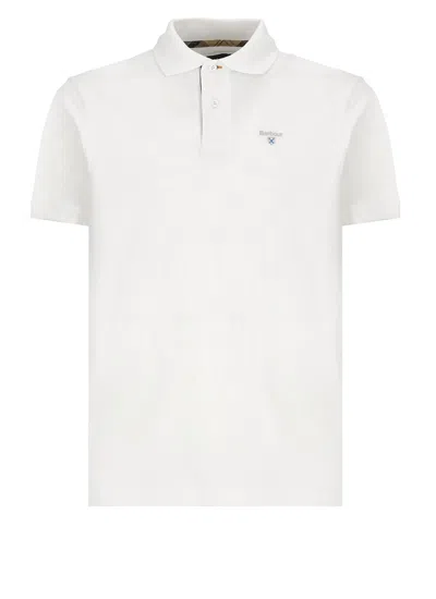 Barbour White Cotton Twobuttons Polo Shirt