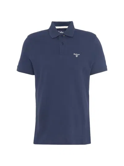 Barbour Logo-embroidered Lightweight Polo Shirt In Blue