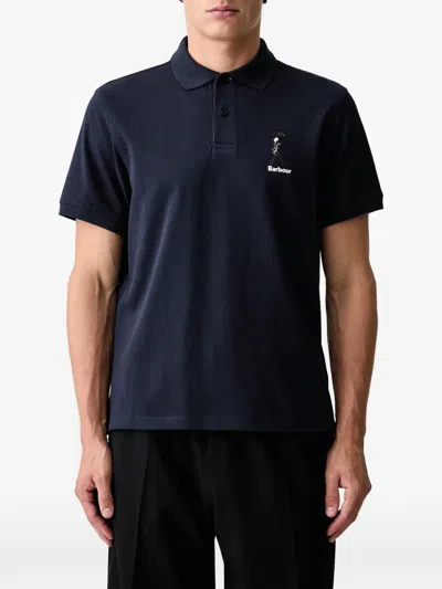 Barbour Logo-embroidered Piqué Polo Shirt In Animal Print