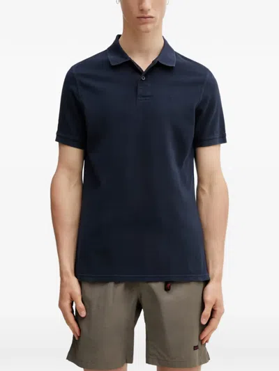 Barbour Logo-embroidered Polo Shirt In Blue