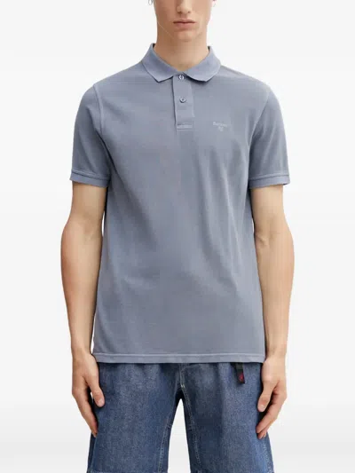 Barbour Logo-embroidered Polo Shirt In Blue