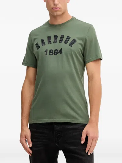Barbour Logo-embroidered T-shirt In Green