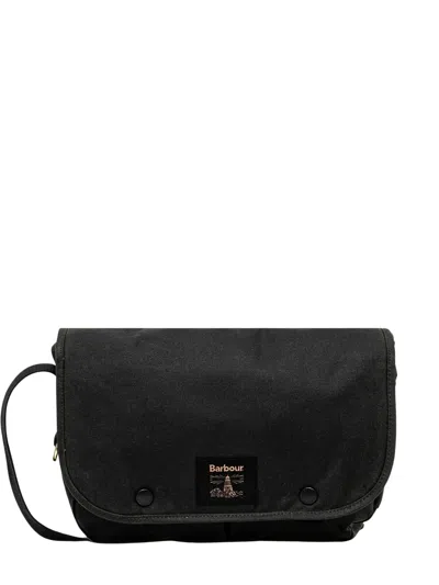Barbour Logo-patch Messenger Bag In Green
