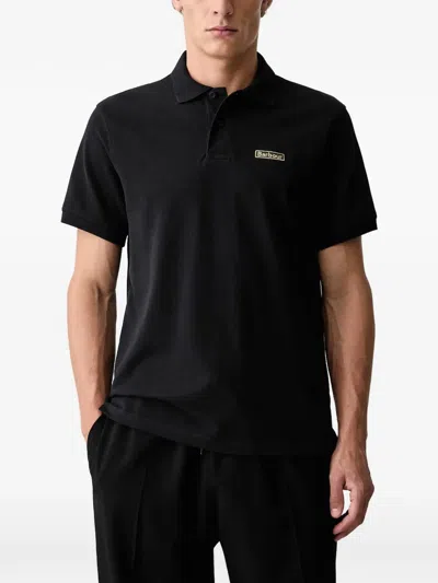 Barbour Logo-patch Polo Shirt In Black