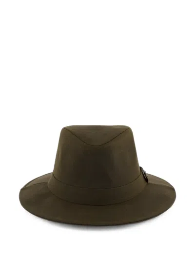Barbour Logo-plaque Fedora Hat In White