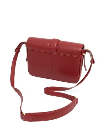 Barbour Logo-plaque Leather Shoulder Bag In Red
