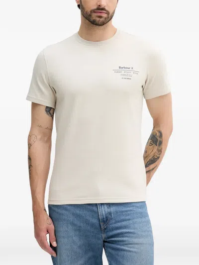 Barbour Logo-print T-shirt In Neutral