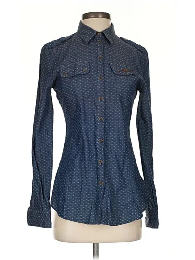 Pre-owned Barbour Long Sleeve Blouse In Blue