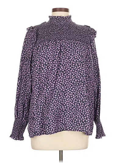 Pre-owned Barbour Long Sleeve Blouse In Purple