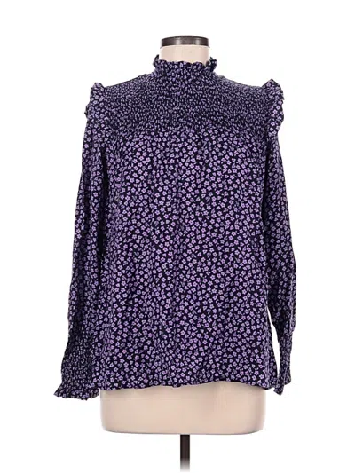 Pre-owned Barbour Long Sleeve Blouse In Purple