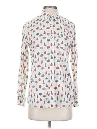 Pre-owned Barbour Long Sleeve Blouse In White