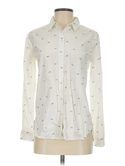 Pre-owned Barbour Long Sleeve Blouse In White