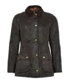 Barbour Beadnell Waxed Cotton Jacket In Black