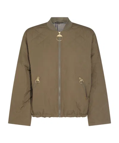Barbour Long Sleeve Casual Jacket In Dusky Green