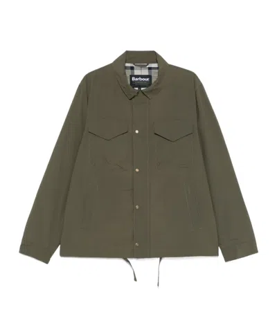 BARBOUR BARBOUR LOGO EMBROIDERED LONG-SLEEVED COAT