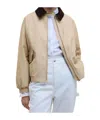 Barbour Womens Sand The Edit By Alexa Chung Two-buttoned-pockets Cotton-blend Jacket In Nude