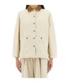Barbour Sonnie Corduroy-trimmed Cotton-canvas Jacket In Nude