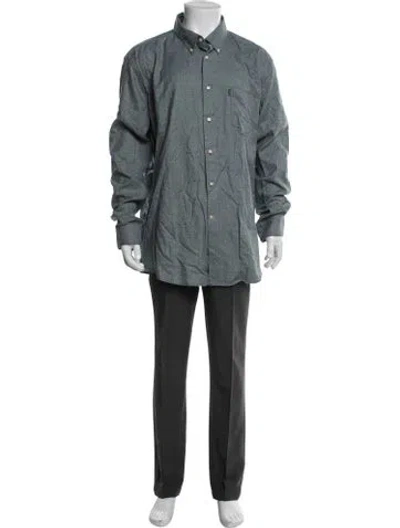 Pre-owned Barbour Long Sleeve Dress Shirt In Blue