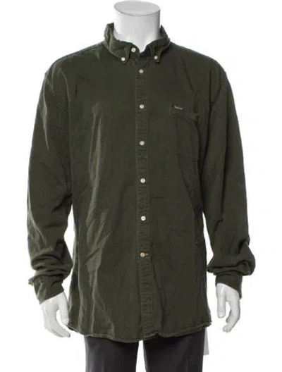 Pre-owned Barbour Long Sleeve Dress Shirt In Green