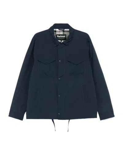 BARBOUR BARBOUR LOGO EMBROIDERED LONG-SLEEVED COAT