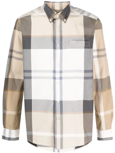 Barbour Long-sleeve Plaid Cotton Shirt In Neutral