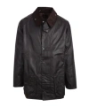 Barbour Long-sleeve Wax-coated Jacket In Black