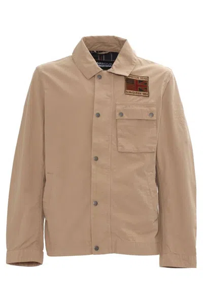 Barbour Long Sleeved Buttoned Jacket In Beige